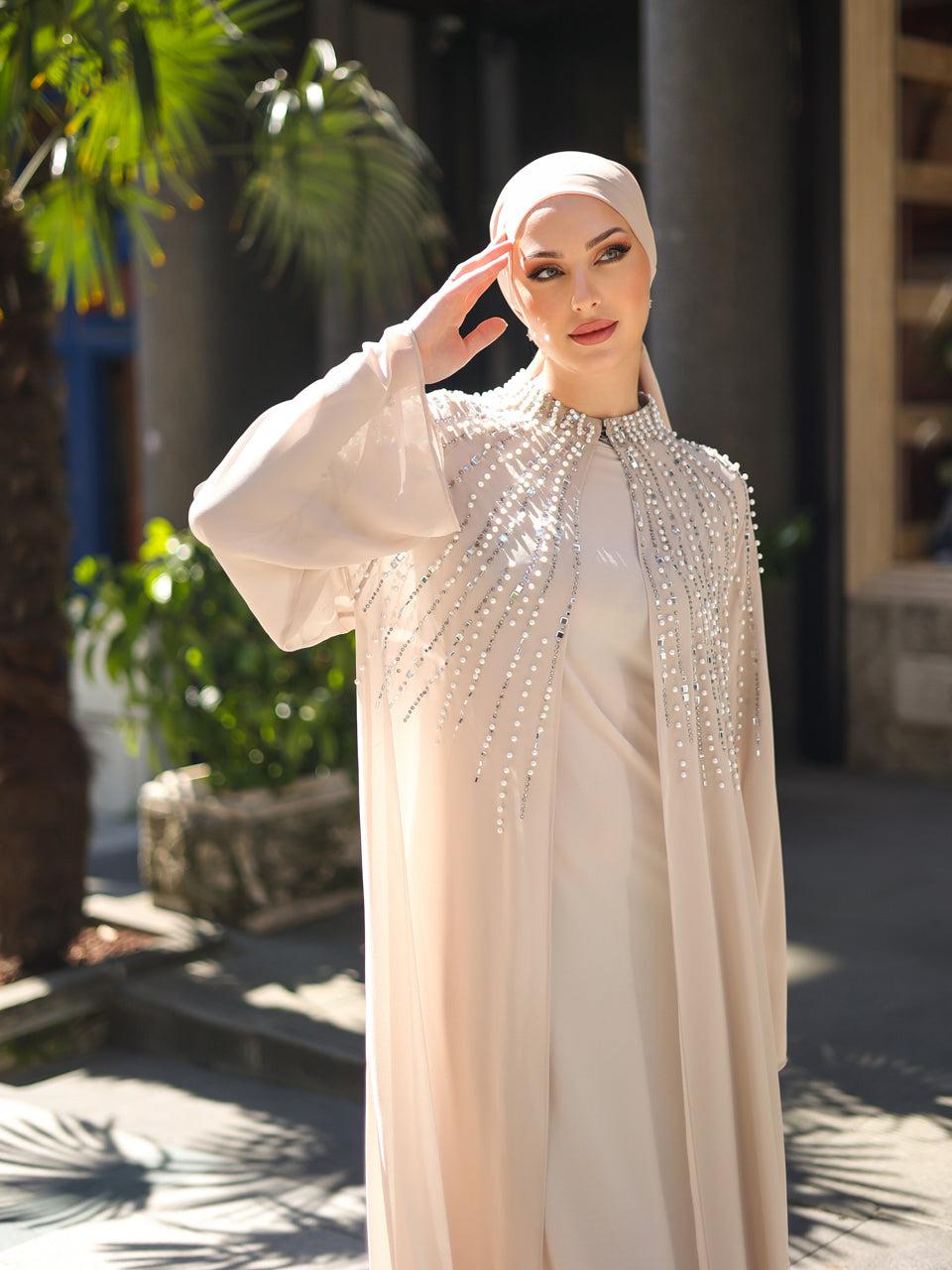 Coral Abaya Tesettur Tak m