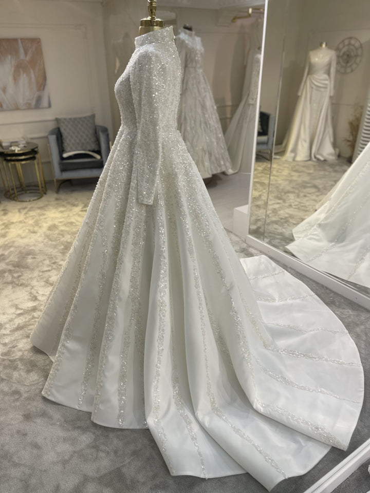 tesettur-abiye-Couture Krom Gelinlik-ModaZehrada