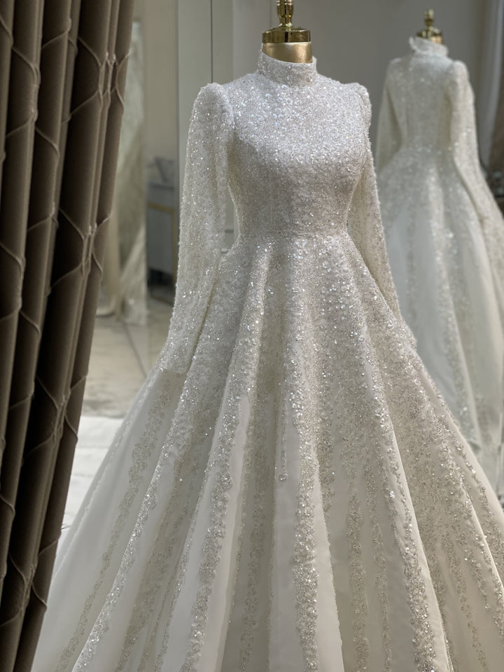 tesettur-abiye-Couture Krom Gelinlik-ModaZehrada