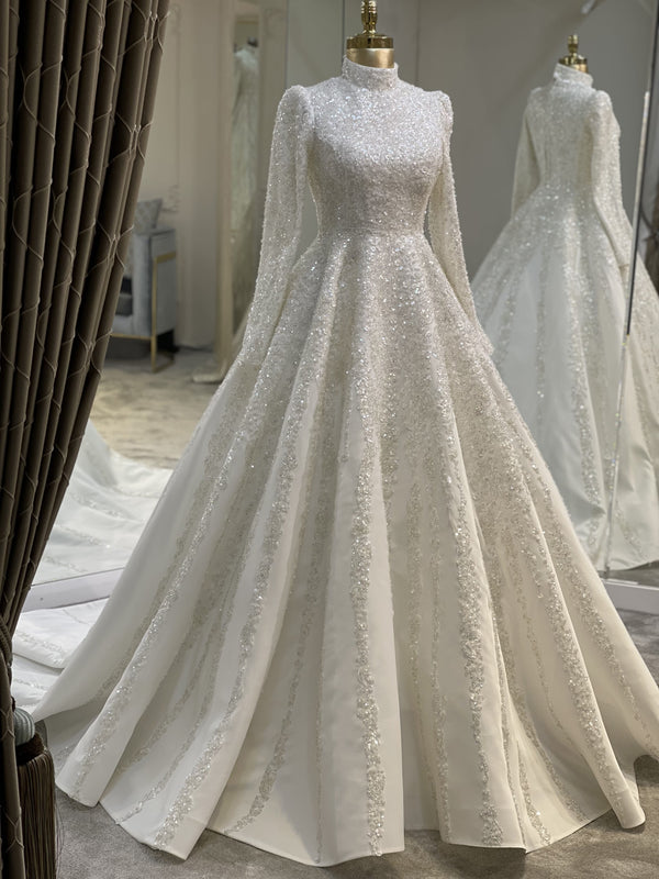 tesettur-abiye-Couture Krom Gelinlik-ModaZehrada