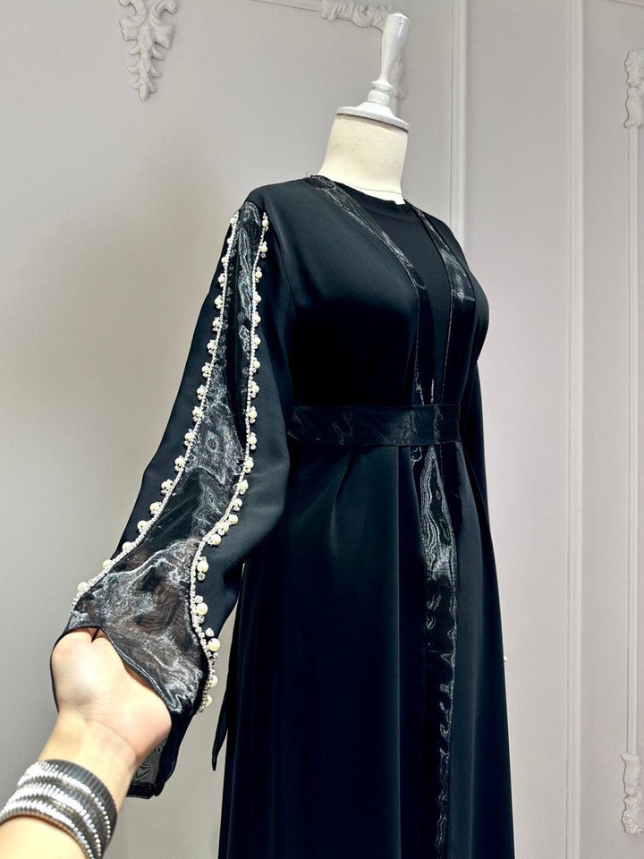 tesettur-abiye-Ravani Abaya Takım-ModaZehrada